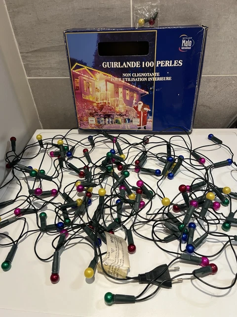 Guirlande Lumineuse De Noël Vintage EMC, Années 80, Multicolore, Fonctionne, Boîte D'origine