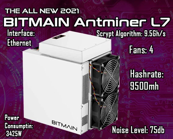 Bitmain L7 9.16Gh/s LTC Miner DOGE ASIC Rig Crypto L7 (A11 delayed) We Finance