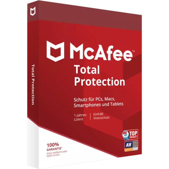 McAfee Total Protection & VPN 2024 | 1-10 Geräte | 1-3 Jahre | Download | ESD