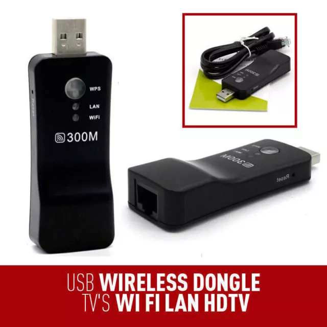 Neu für Samsung Smart TV Wireless LAN Adapter WiFi Dongle RJ-45 Ethernet 3