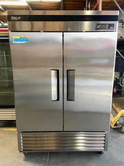 2 Solid Door Reach In Refrigerator NSF Cooler On Wheels Turbo Air TSR-49SD #9102