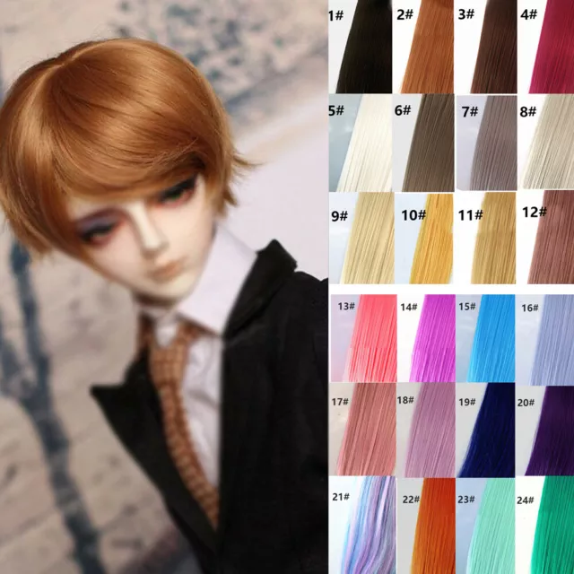 Dolls Wigs 24 Colors Short Hair for 1/3 1/6 1/8 BJD Doll Replacement Accessories