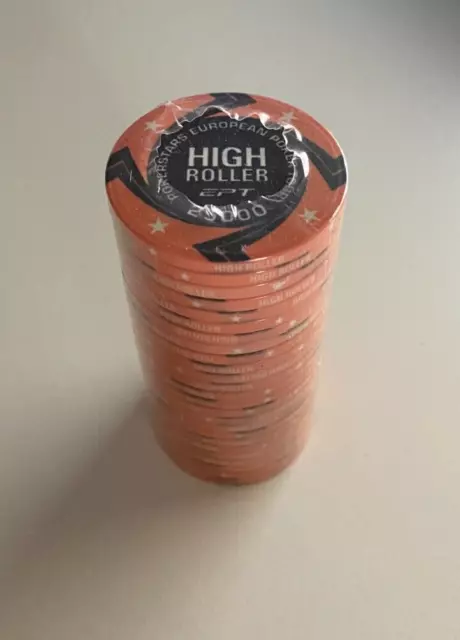 BLISTER da 25 Fiches - Poker chips ceramica replica High Roller Valore 25000