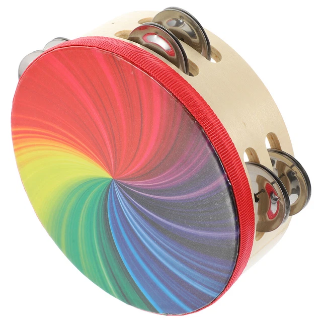 Claps Claps Instrument DOUBLE RANGÉE JINGLES Motif Arc-en- Délicat Clap Tambour Instrument De ...