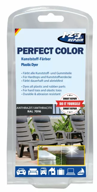 Kunststoff Plastik Farbe Grau Matt (anthrazit), Farbauffrischer Kunststoff 70gr.