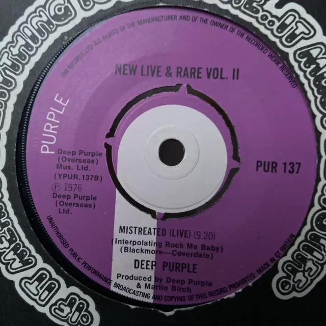 Deep Purple - New Live & Rare Vol 2 (7", EP)