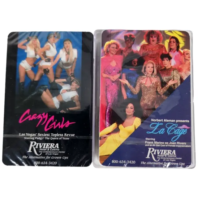 Riviera Playing Cards Crazy Girls La Cage NEW Casino 2 Decks Jokers Full Decks