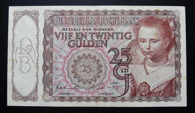 Pays bas - 25 Gulden - 8 octobre 1943