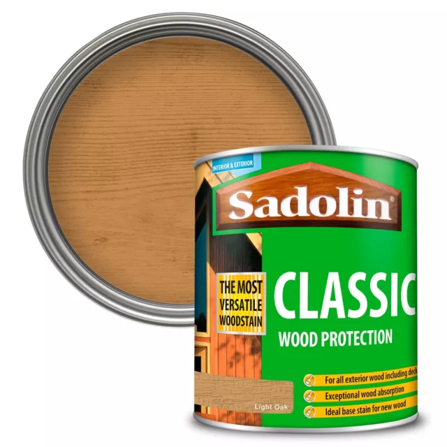 Sadolin Classic Woodstain Protection Paint 2.5L LIGHT OAK Interior-Exterior