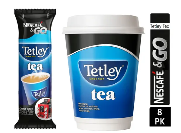 48 x Nescafe & Go Tetley Tea Sleeve of 6 x 8 Cups x 2.5g