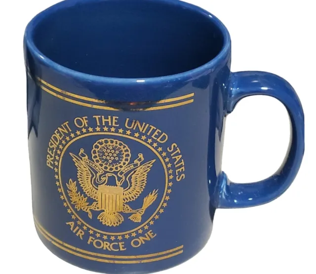 President United States Air Force One Navy & Gold Boeing Coffee Mug Made England