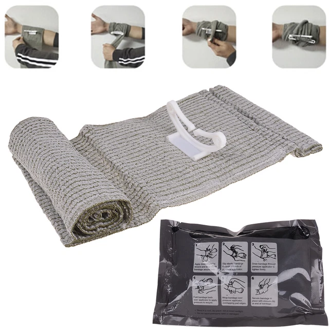 ASA TECHMED Israeli 6 Inch Compression Bandage - First Aid Wound Injury Sterile Battle Dressing - EMS Emergency Bandage Stop The Bleed Control Medical Trauma Bandage - Pack Of 5