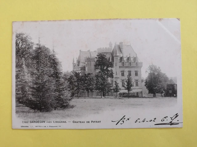cpa 33 - GARDEGAN et TOURTIRAC (Gironde) CHÂTEAU Manoir Néo Gothique de PITRAY