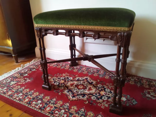 Antique Reproduction Chinese Chippendale Mahogany Stool. My Family Owned 70 Year