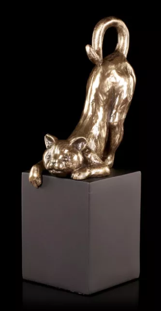 Gatos Figura - De Negro Monolith - Veronese Óptica Bronce Estatua Animal