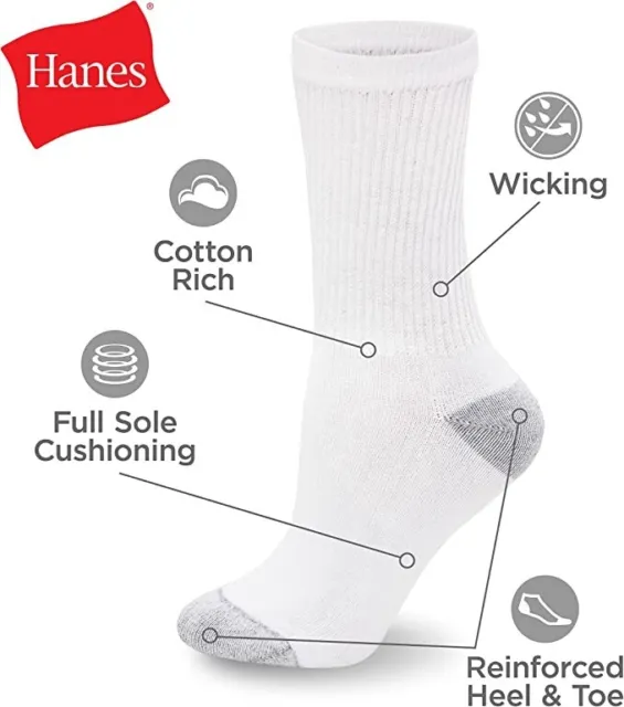 Hanes Women'S 10-Pair Value Pack Crew Socks Size 5-9