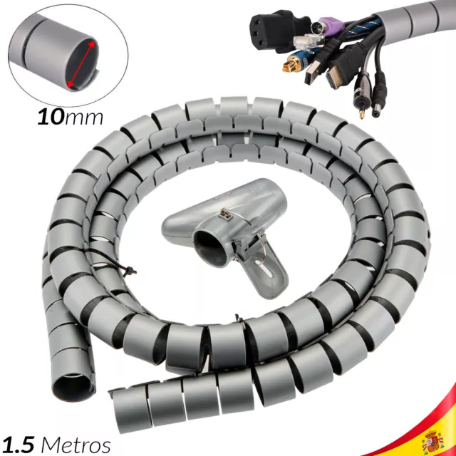Recogedor De Cables Easy Cover 1.5m - 15 mm gris + Recoge cable 1 Metro