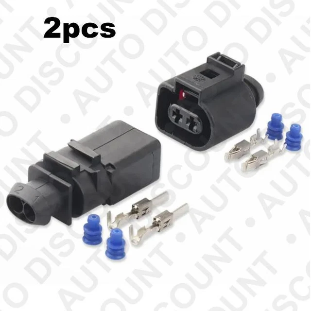 Anlseiod 1J0973802 Connecteur à 2 Broches Compatible Avec VW Audi A1 A3 Skoda Seat Câble Mâle Femelle Connecteurs Avec Bornes Et Joints Kit De Raccordement A8 1J0973702 - Foto 8