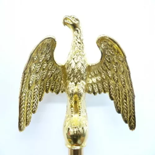 Metal Perched Eagle Pole Topper / Oakwood Pole Topper / Indoor Flag Pole Topper