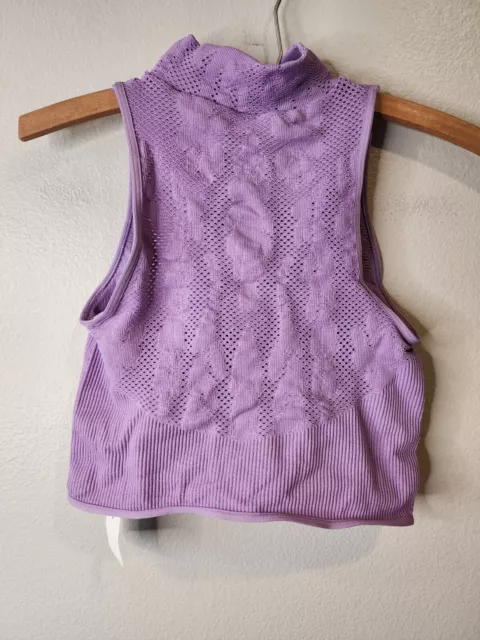 Urban Outfitters Medium Womens Crop Top Purple Stretch High Neck Keyhole NWT