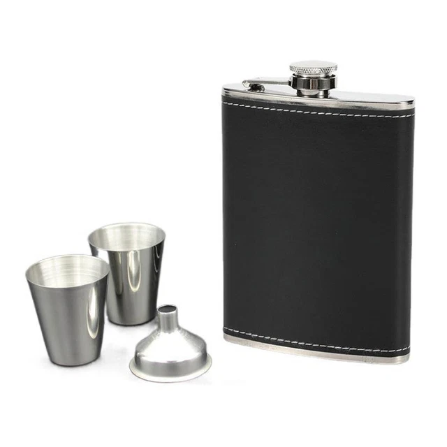 Nueva jarra embudo pequeño taza decantadora acero inoxidable plano negro