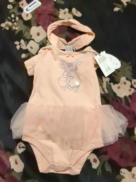 Set body 2 pezzi Peter Rabbit bambina 12-18 mesi nuovi con etichette