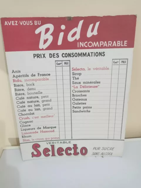 Affiche Bidu Vintage- Prix De Consommations-Selecto-Algerie