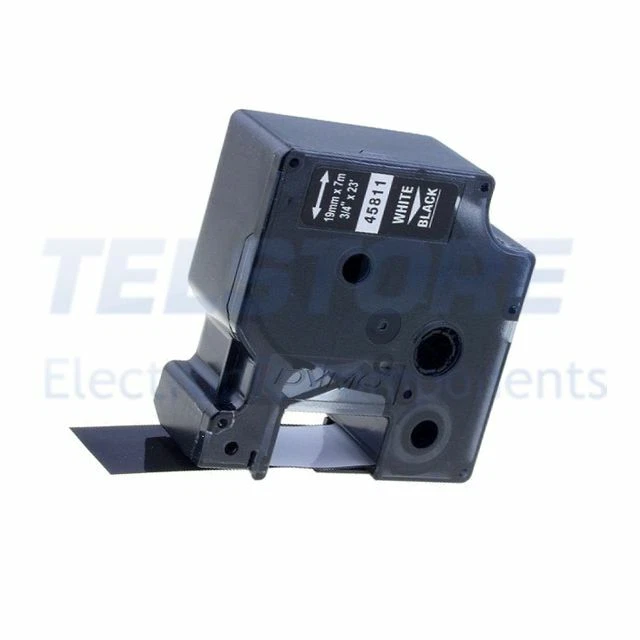 1Rotolo  Nastro Larg 19mm Colore nero Colore del carattere bianco S0720910 .