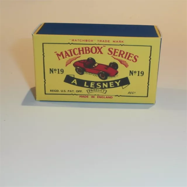 Matchbox Lesney 19 c Aston Martin Racing Car C Style Repro Box