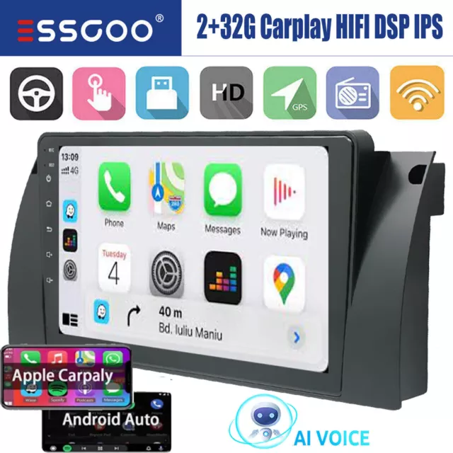 Für BMW 5er E39 X5 E53 7er M5 9" Android 12 Autoradio GPS NAVI WIFI RDS Carplay