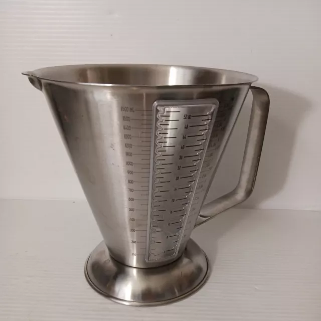 Amco 18/8 Stainless Steel Measuring Cup Pitcher Spout 52 oz 7 Cups 2 Quarts