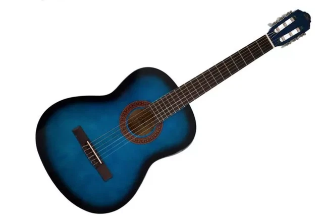 Guitare Classique 3/4 Enfants - Bleu Avec Sac, Accordeur, Médiators