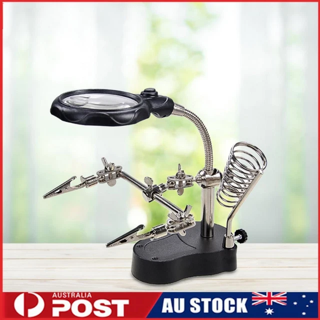 Multifunction Magnifying Glass Auxiliary Clip LED Light for Reading Engraving