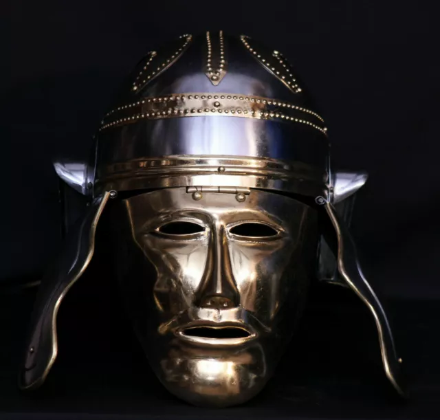 MEDIEVAL ANCIENT ROMAN Helmet With Face Mask Roman Gallic Centurion ...