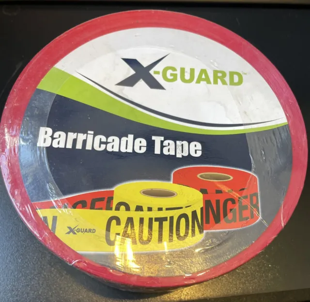 X-Guard: Barricade Tape: 3 in. x 1000 ft. (Red/Black DANGER LEAD HAZARD) New!