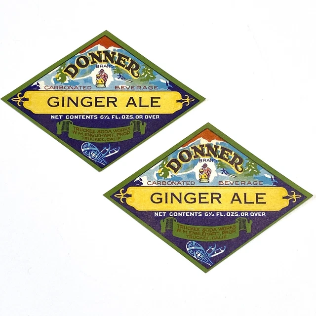 Set of 2 • Donner Brand Ginger Ale Labels