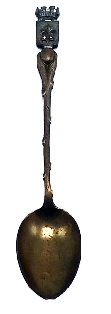 Antico Soissons Francia Souvenir Cucchiaio Circa 1919-1921