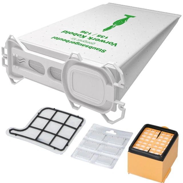 Zubehörset für Vorwerk VK 135 136 | 12 Staubsaugerbeutel , 2 Filter , Duftsticks