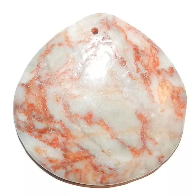 P1810 Redline Marble Flat Teardrop 38mm Gemstone Pendant Focal Bead