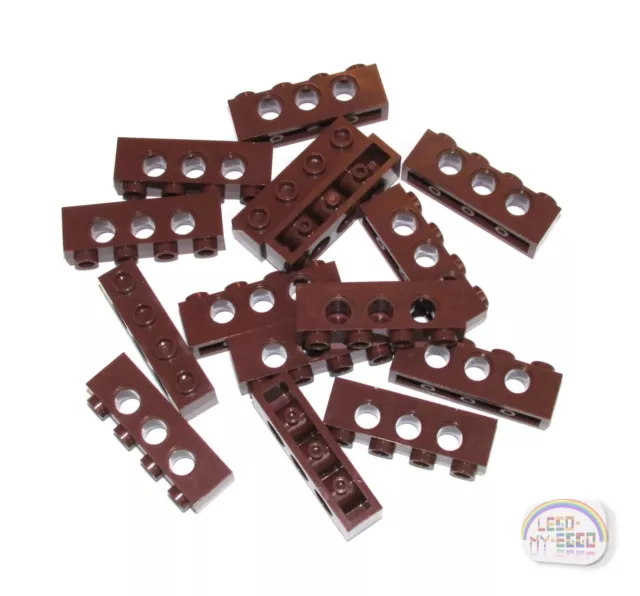 LEGO Technic - 15 x Tech Brick - 4L - Red Brown - New - (EV3, Robot, 3701)