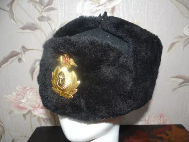 Russia army ushanka hat  NAVY & Marine Corps Officer  2018  NEW sz  58 sheepskin