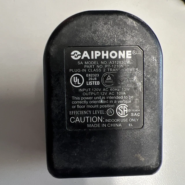 Aiphone PT-1210N 12V AC Transformer for CCS-1A, EL-12S, IE-8MD  and LEM-1DL 120V