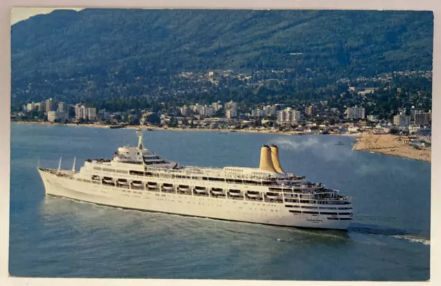 MV Canberra, West Vancouver BC Canada, P & O Lines, Vintage Postcard