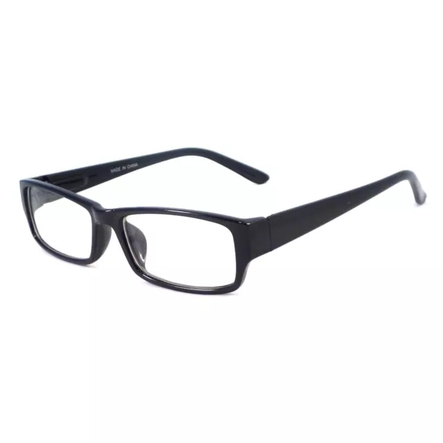 VINTAGE Nerd Rectangle Unisex Mens Frame Trendy Clear Lens Eye Glasses BLACK