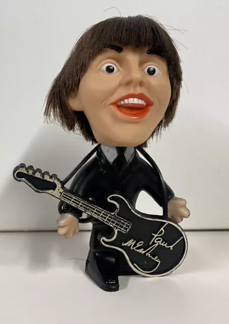 BEATLES PAUL McCARTNEY HARD BODY REMCO SELTAEB DOLL 1964 WITH INSTRUMENT NICE!