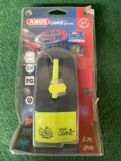 ABUS Granit Quick 37 Motorcycle Motorbike 11mm Disc Lock Yellow CHEAPEST ON EBAY