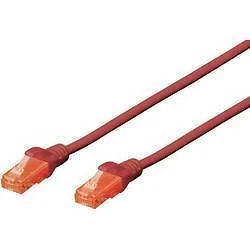 3x Patchkabel DIGITUS RJ45 U/UTP Cat6 2.00m rot Hebelschutz
