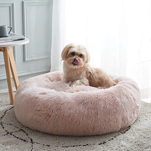 Calming Dog Bed & Cat Bed, Anti-Anxiety Donut Dog Cuddler Bed, Warming Cozy S...