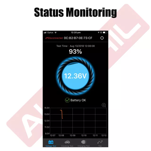 12V Car Battery Tester Analyzer Bluetooth Charge Voltage Crank Health Autohil 3