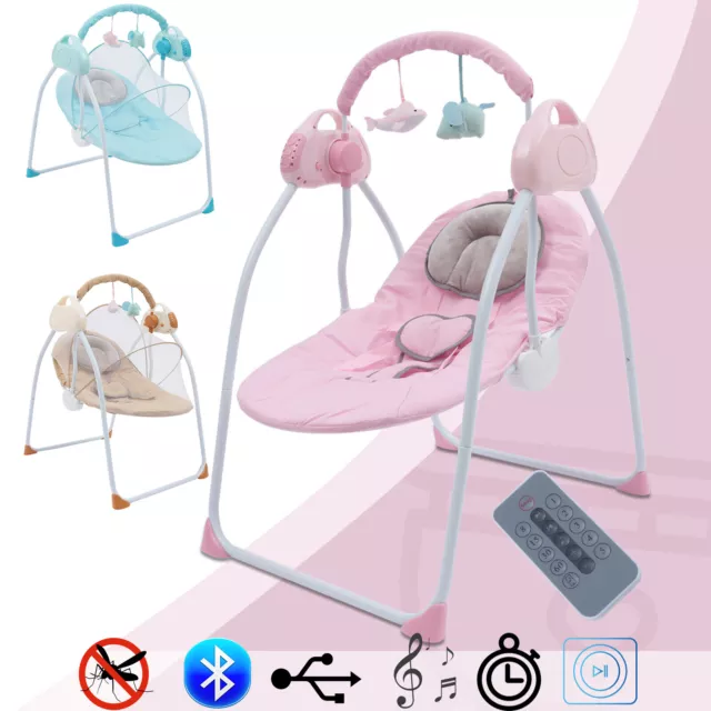 Baby Bouncer Swing Seat Rocker Portable Electric W/ Music Infant Cradle Chair